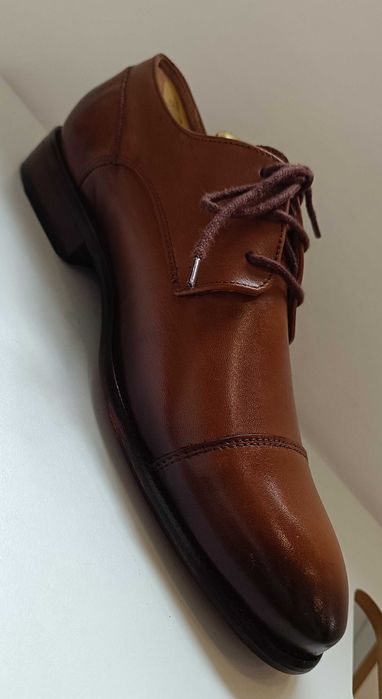 Pantofi derby 41 cap toe premium Oliver Jacob NOI piele naturala moale