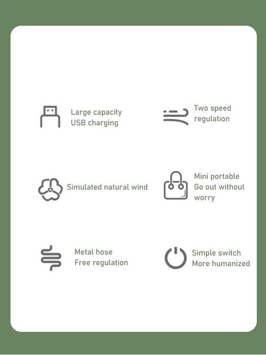 Портативный мини вентилятор на шею аккумуляторный USB.vl2