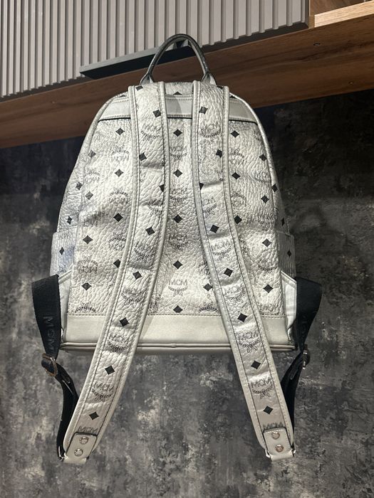 MCM Silver Visetos Stark Backpack