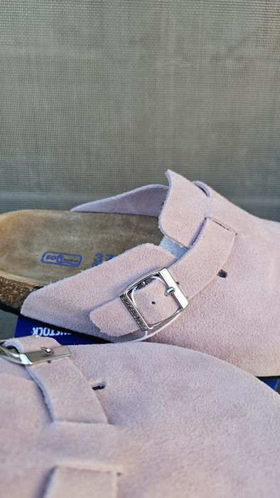 Birkenstock boston roz piele intoarsa 37