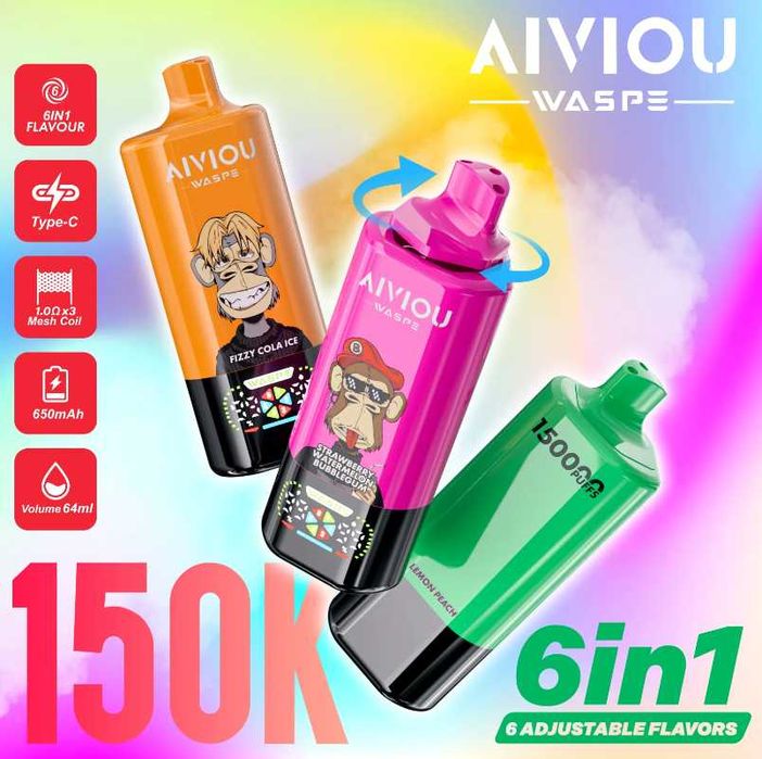 Vape 150k pufuri model nou 6 in 1