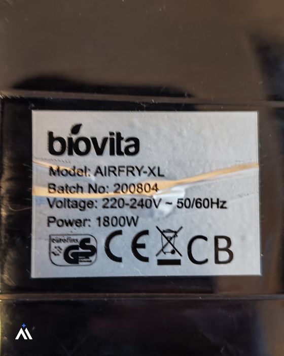 Airfyer/friteuza Biovita XL 5 litri