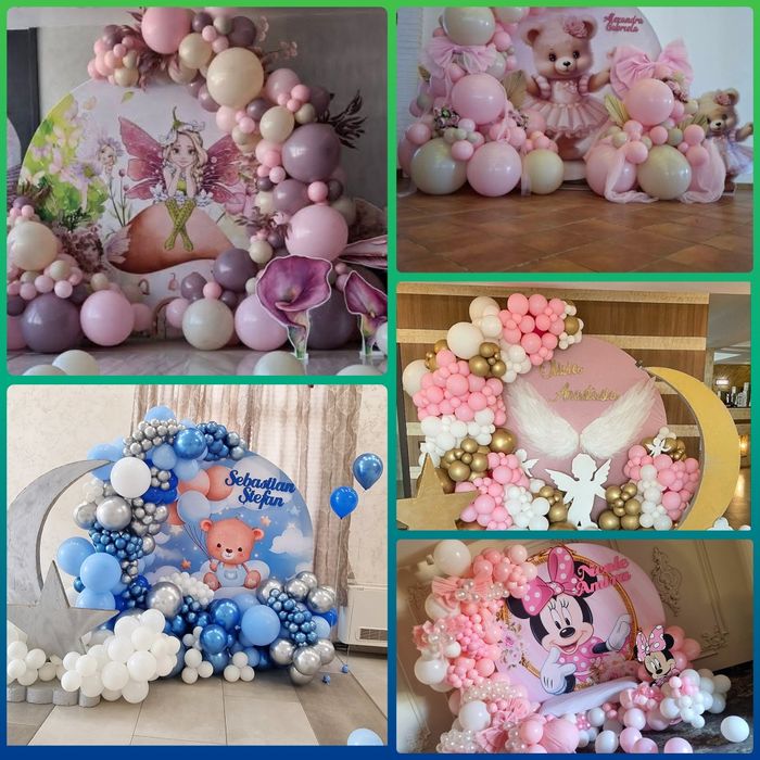 Arcada baloane botez  Aranjamente de masa baloane