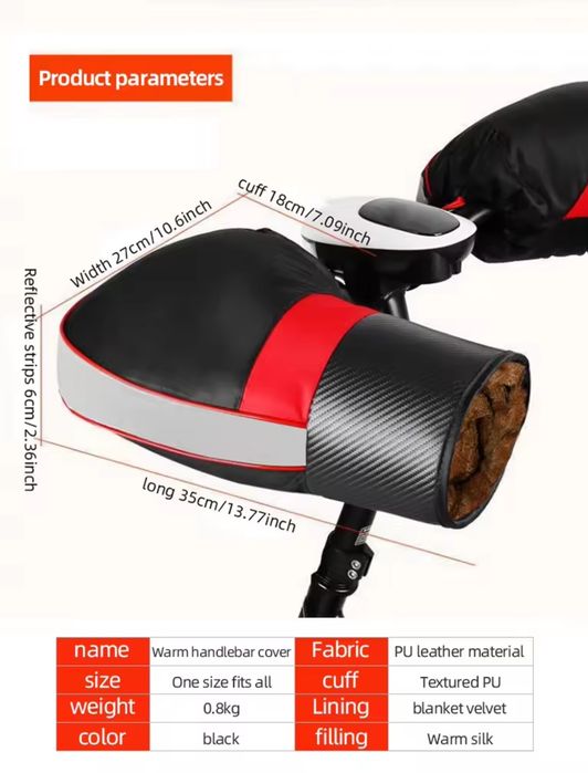 Manusi plusate rezistente la apa ghidon scuter/moto handlebar muffs