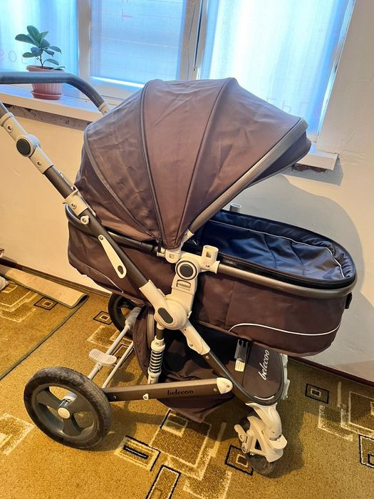 Детская коляска с люлькой и прогулочным блоком