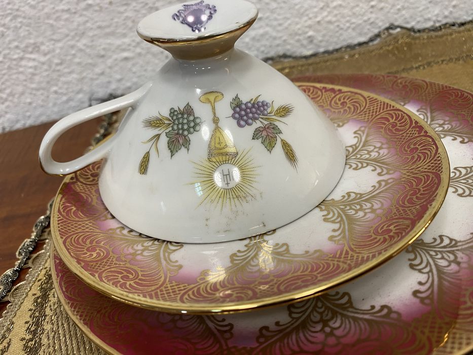 Немски чаши за кафе от порцелан троен сет