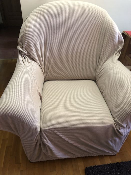 Vand Set canapea extensibila 3 locuri si 2 fotolii  stofa