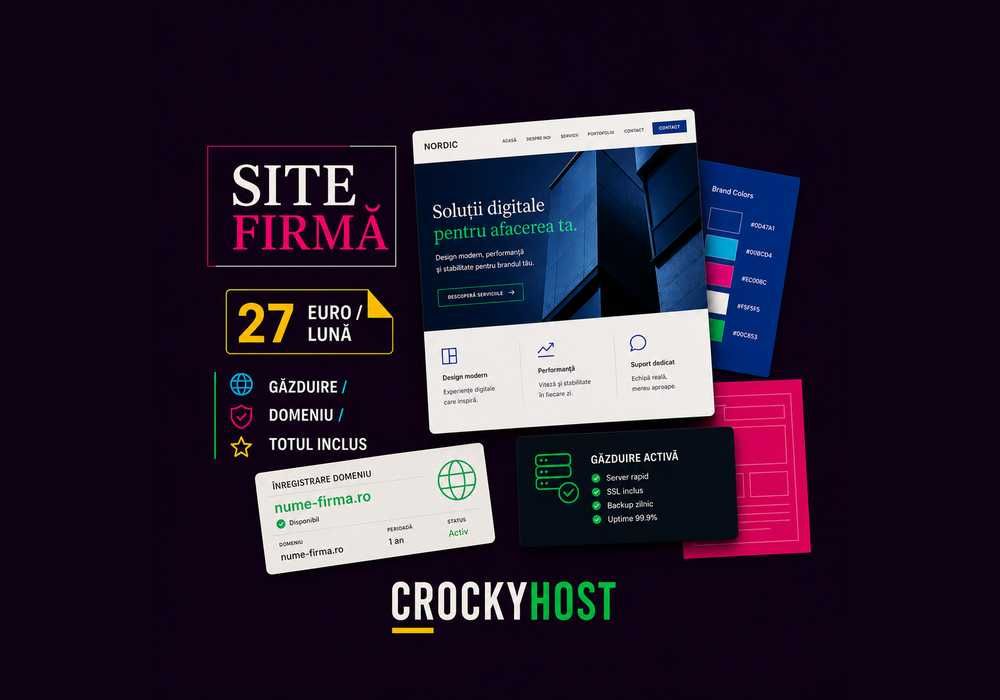 Site Firmă cu Abonament | 27 Euro/Lună, Domeniu Inclus