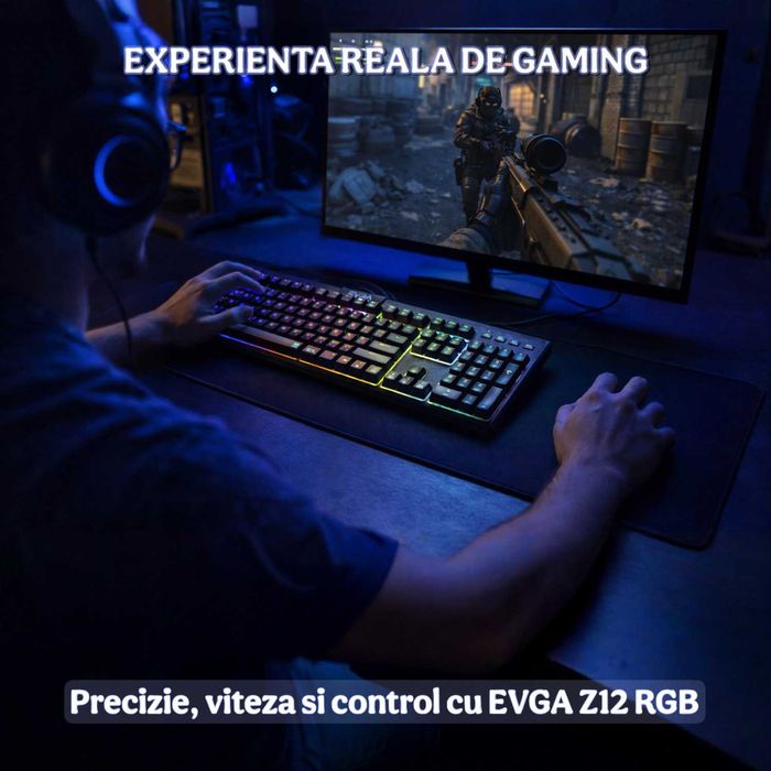 Tastatura gaming eVGA Z12 RGB, 5 taste dedicate