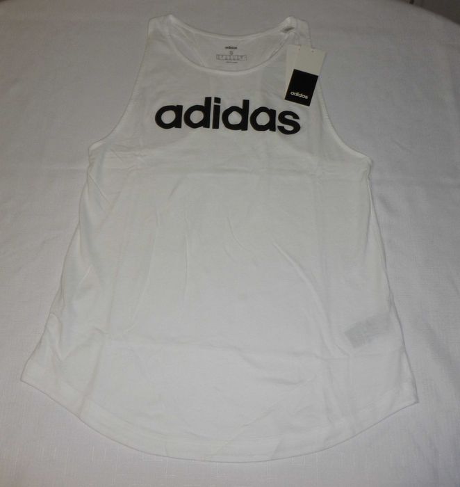 Adidas, Дамски, Потник, Размер  S, Fitnes, Active, Бял/Черен надпис