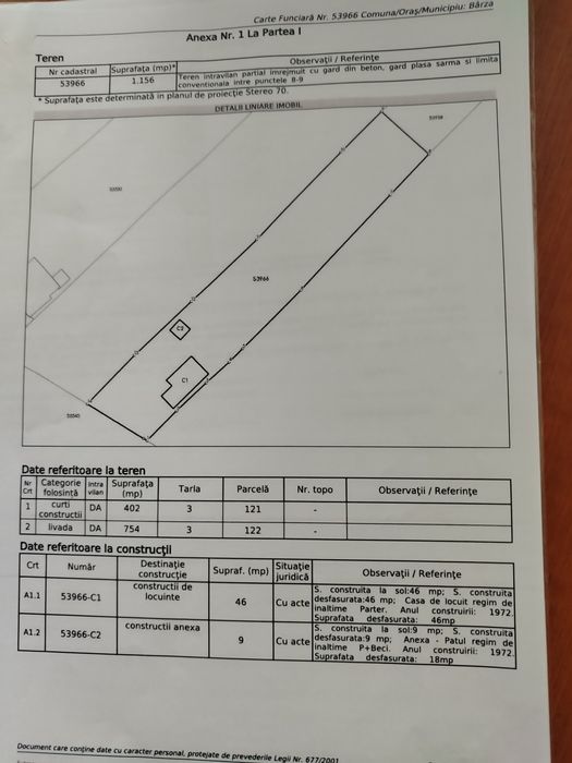Teren intravilan + casa bătrânească com Barza , lângă Bals