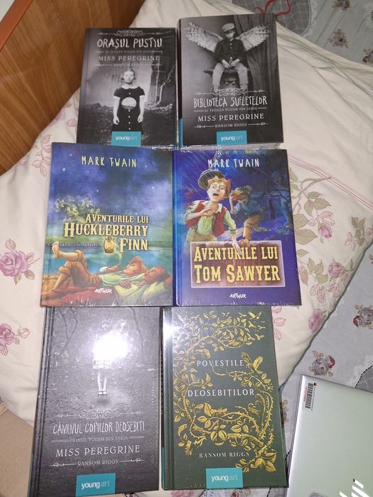 Set carti copiii - 6 vol - Cartonate - Miss Pregrine  si Mark Twain