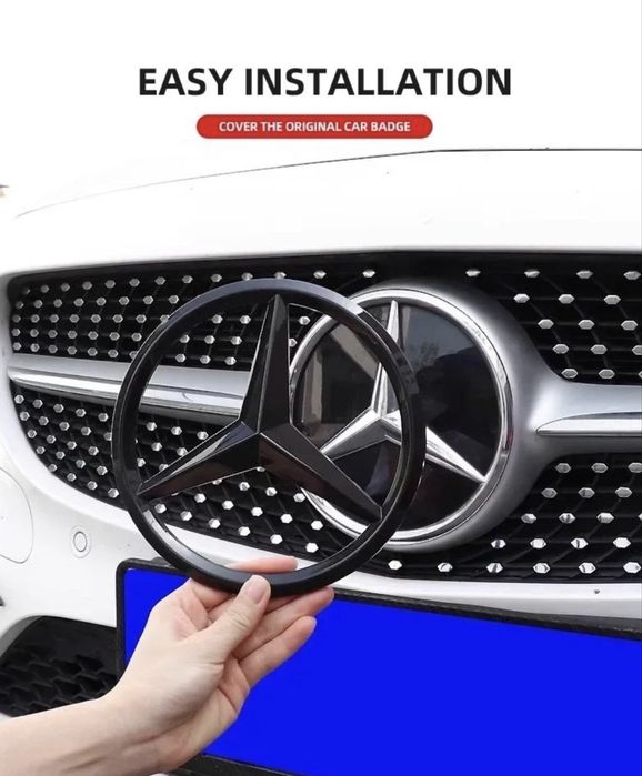 Carcasa Emblema grila Mercedes-Benz 18.8cm negru lucios