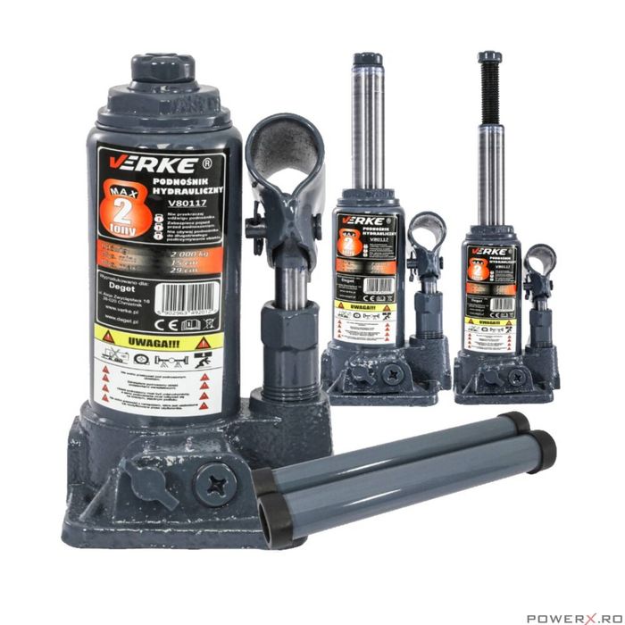 Cric hidraulic tip butelie, capacitate 2 tone 150 mm - 295 mm, Verke