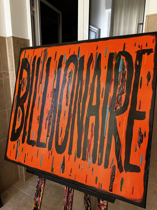 Tablou BILLIONAIRE 90x80 cm (gucci louis vuitton off white)