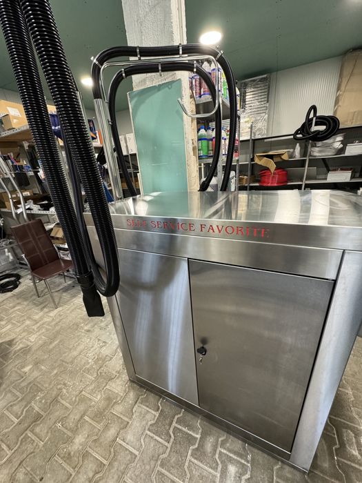 Двупостова иноксова прахосмукачка за автомивка на самообслужване