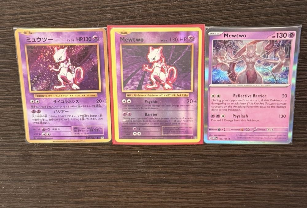 Pokemon cards Mewtwo collection