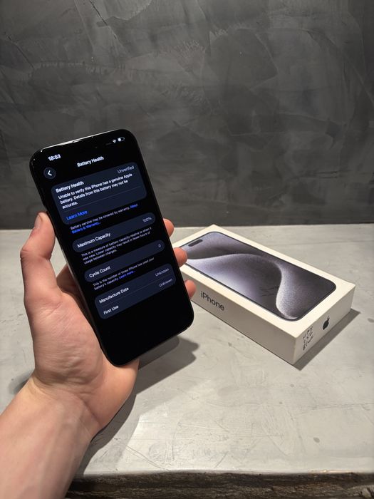 100%! КАТО НОВ Iphone 15 Pro Max Blue Titanium