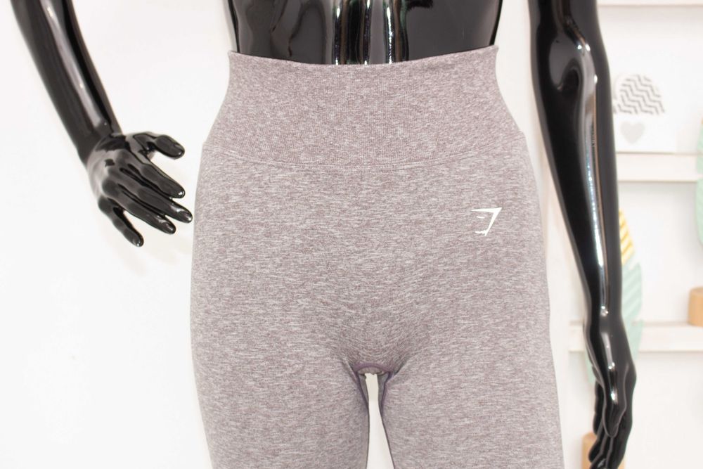 Gymshark оригинален дамски клин висока талия сив безшевен за фитнес XS