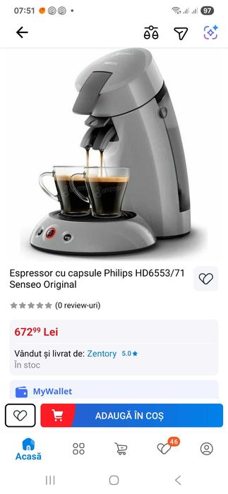 Espressor automat cu pad Philips HD Senseo clasic Original functional