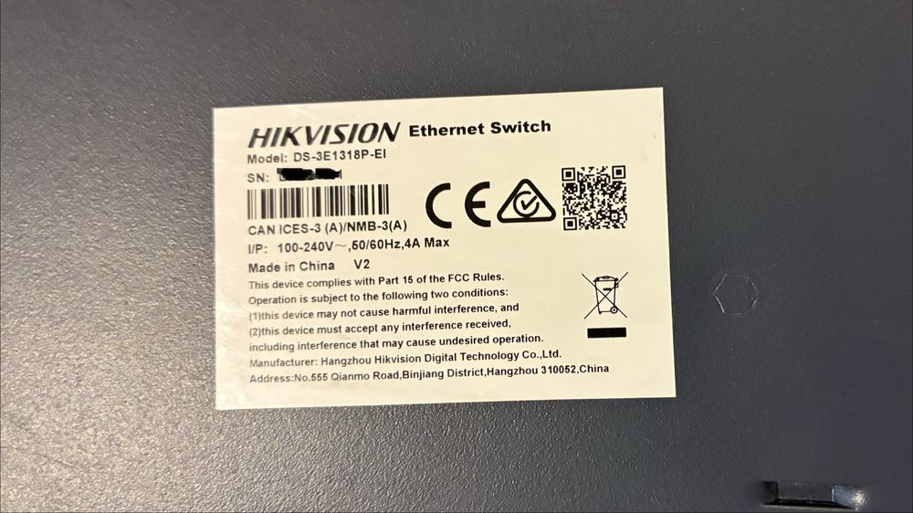 Hikvision DS-3E1318P-EI switch PoE
