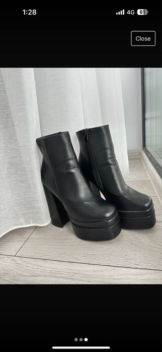 Botine negre cu platforma marimea 38