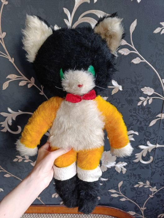 Старинная коллекционная мягкая игрушка Кот