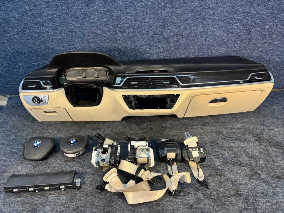 BMW Seria 7 G11 G12 Planșă bord kit chit airbag în piele Nappa