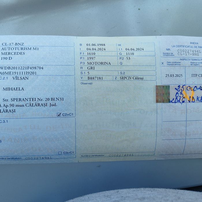 Mercedes 190 D,an 1988