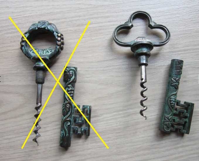 cadou rar Cheie tirbuson bronz  patinat  Germania 1960