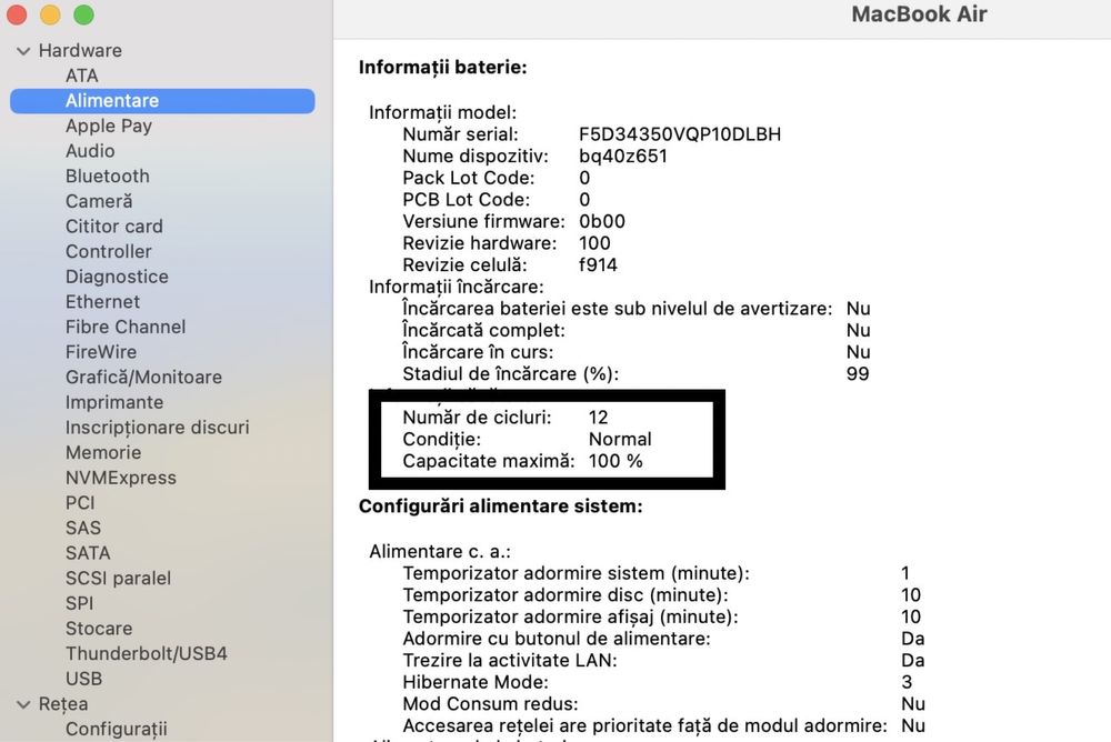 MacBook Air M2 13.6-inch/ 256 Gb / Silver / Cod produs: 9X4T
