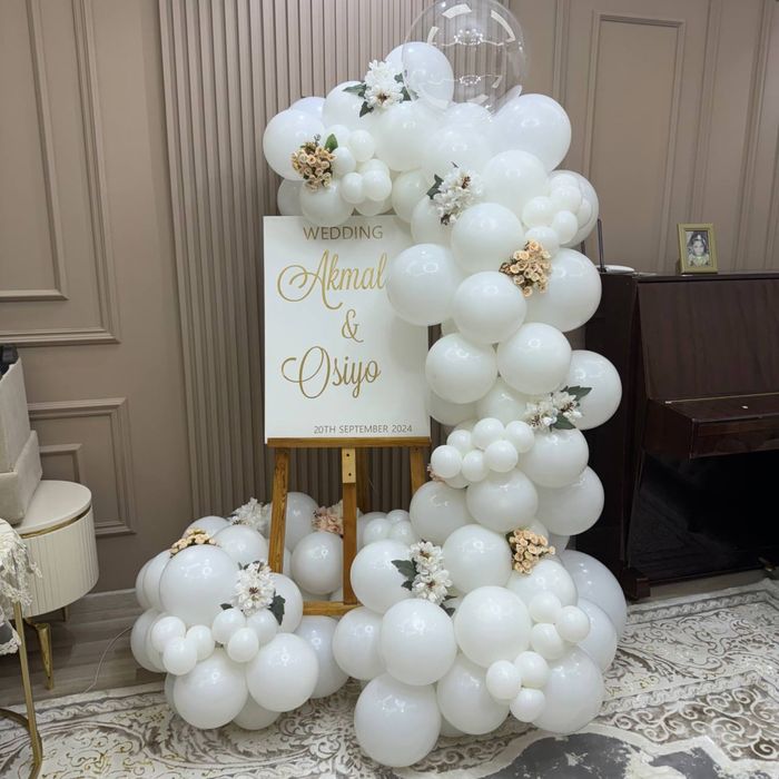 Оформление свадьбы шарами, подъезда, свадебная арка, фотозона