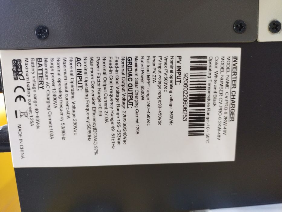 Quyosh invertor |солнечный инвертор гибрид|CV pro-6.2 kVt  -48V