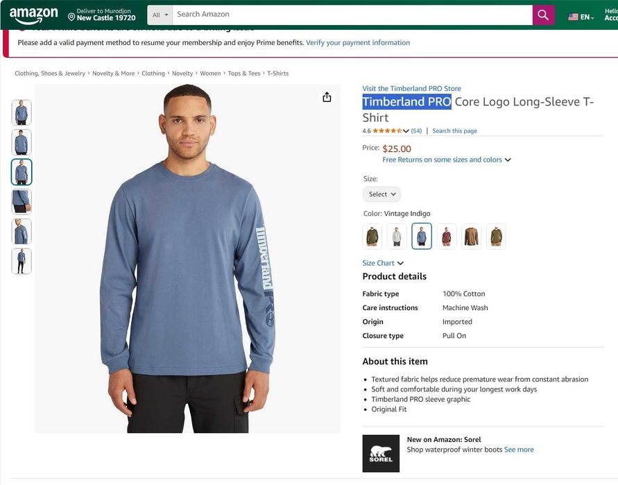 Timberland PRO лонгслив