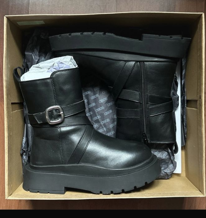 Botine Negre de Piele Naturală