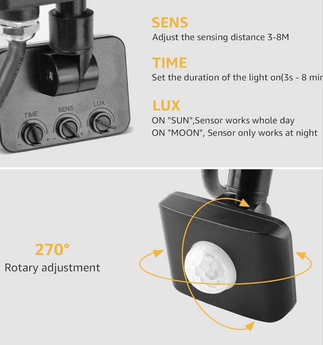 Spot LED Lepro 10 W cu senzor de mișcare pentru exterior