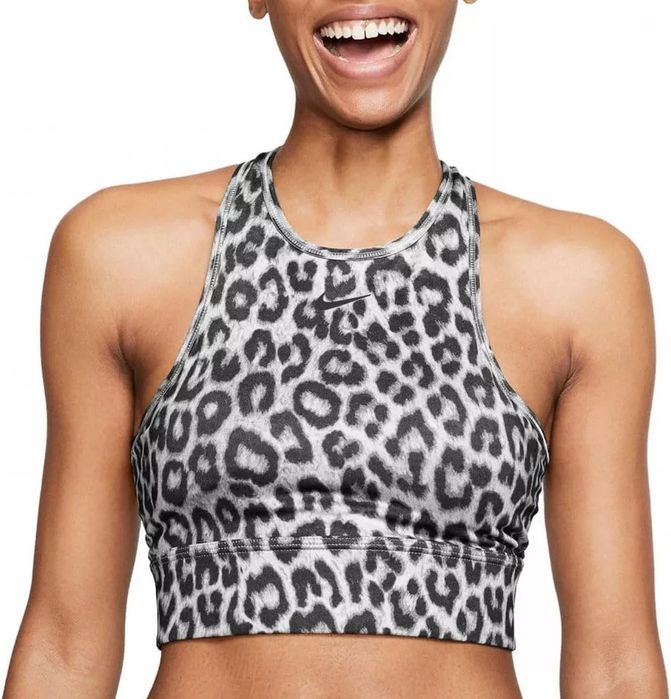 Nike DRI-FIT Everything Leopard Bra оригинално бюстие потник с подплънки L Найк спорт фитнес тренировки