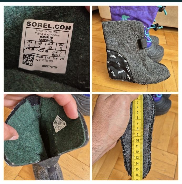 Ghete / Cizme Zăpadă, Lână, Sorel Super Trooper - 25 (14,2 - 14,9 cm)