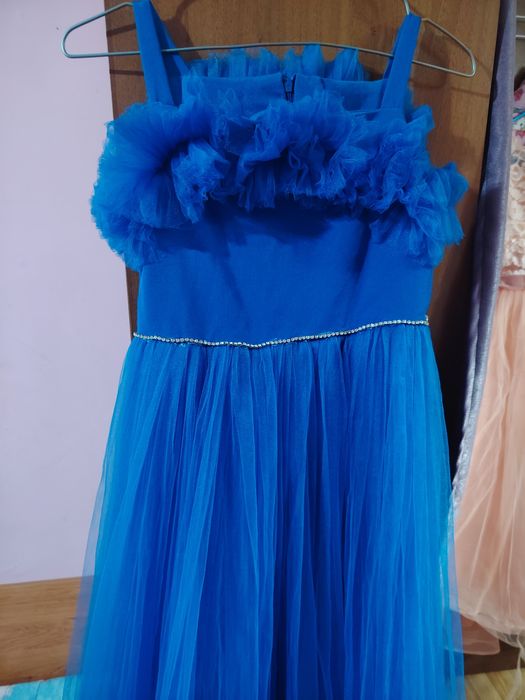 Официална Рокля синя за принцеса от 8 до 10г.