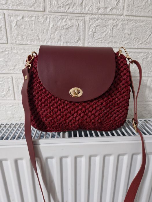 Стилна дамска чанта модел VMTERRA/ Ръчна изработка