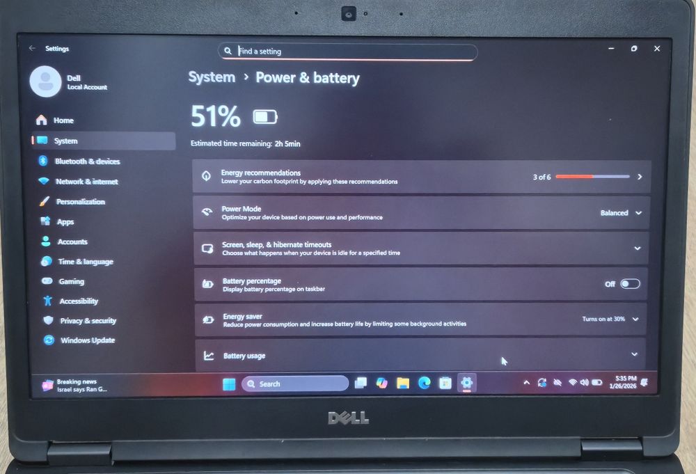 Laptop Dell Latitude 5490  i5 8520U 8GB DDR4 SSD 240GB Windows 11