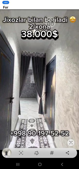 Kvartira 2 xonali Superda 52 kv