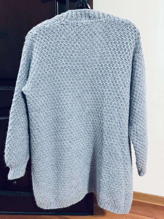 Вязаный кардиган голубой