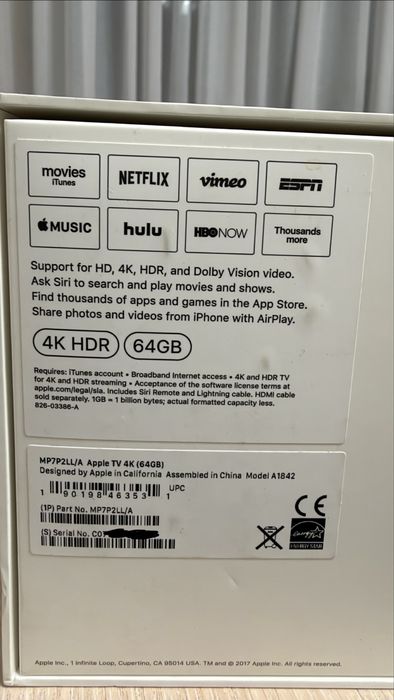Apple TV 4K 64 ГБ Модель A1842