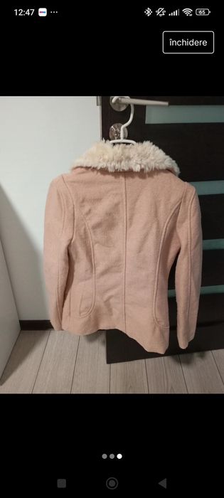 Palton scurt inserție lana