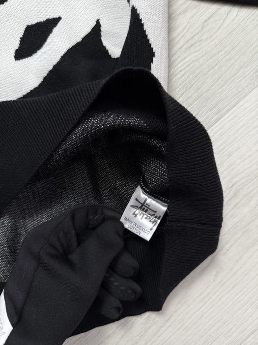 Класически плетен пуловер Stussу с разпознаваемо лого