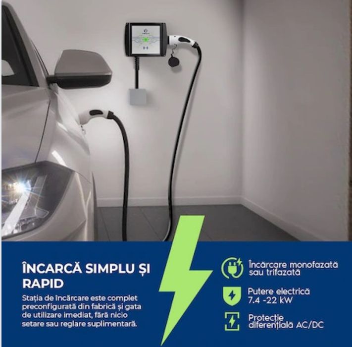 Vand Statie incarcare masini electrice AMP322T2GC-CP, 22 kW, trifazata