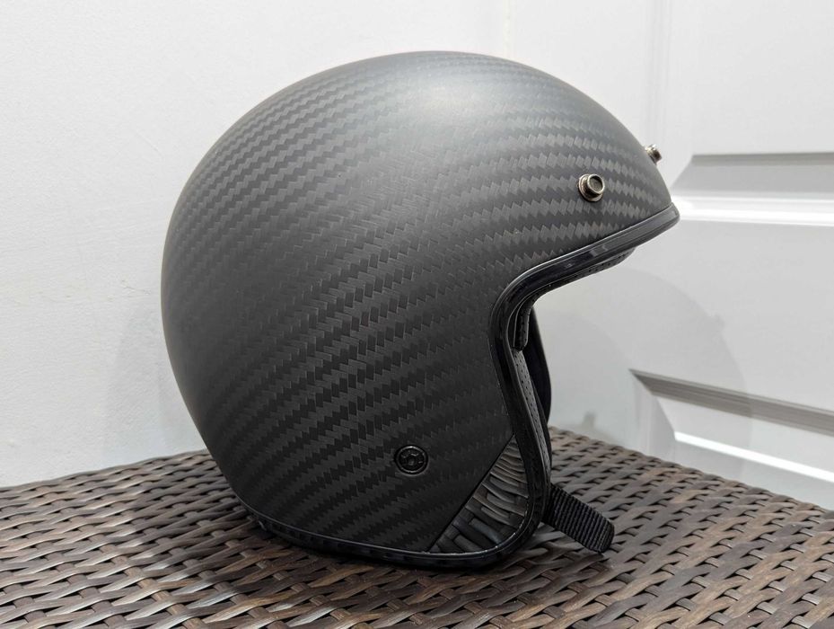Casca moto chopper LS2 BOB Carbon, marime L -open face, ochelari soare