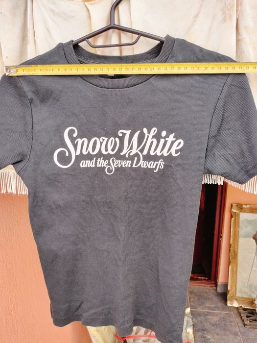 Tricou damă Disney Clockhouse C&A Alb Negru(Snow White– Mărime S