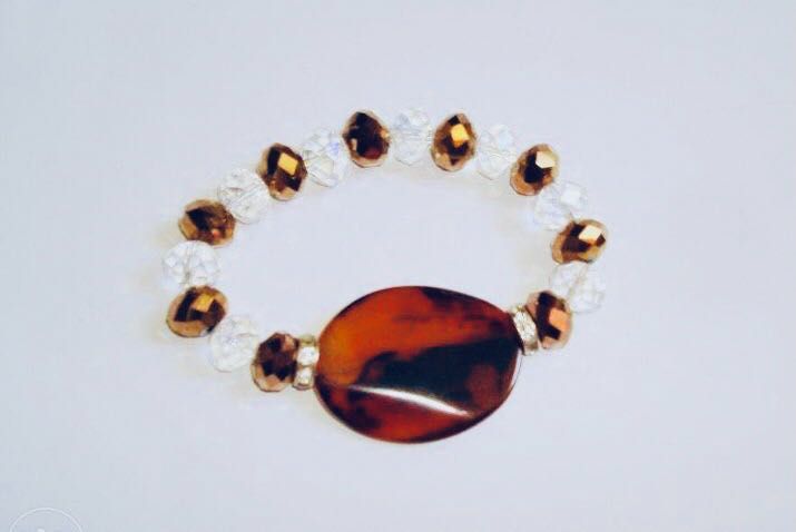 Pandantiv argint cu Tectita Cintamani si bratara agata si cristale